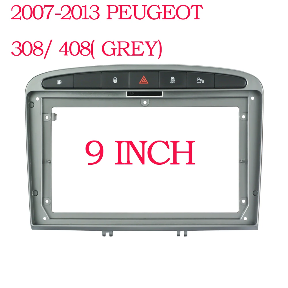 2 din Auto keine DVD nur Rahmen Audio Fitting Adapter Dash Trim Facia Panel 9 Zoll für Peugeot 2008 2007-16 Doppel-Radio-Player Image