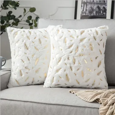 Neue kurze Fleece Bronzing Plüsch Kissen bezug Winter warm flauschig schlafen Kissen bezug Home Bett Image