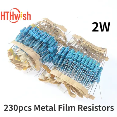 230-teiliges Set mit 2 W Metallschichtwiderständen, 22R ~ 1 M Ohm, 1 % Widerstandssortiment, Paket Image