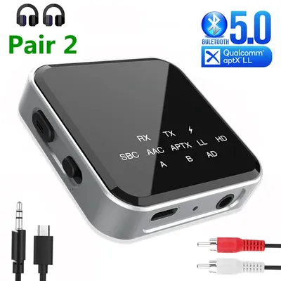 Bluetooth-Empfänger Sender BT 5,2 Aptx HD ll adaptive RCA 3,5mm Buchse Aux Wireless Audio Adapter Image