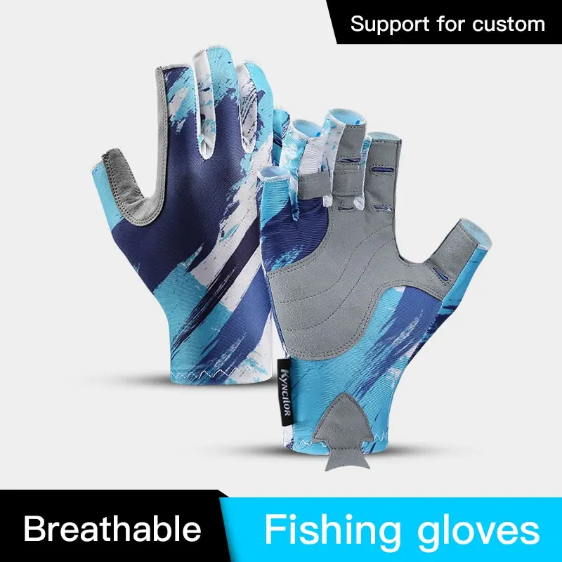 Angeln Radfahren Handschuhe Rutschfeste Halbfinger UV-Schutz Leichte Atmungsaktive Outdoor Sport Ausrüstung Angeln Segeln Handschuhe Image