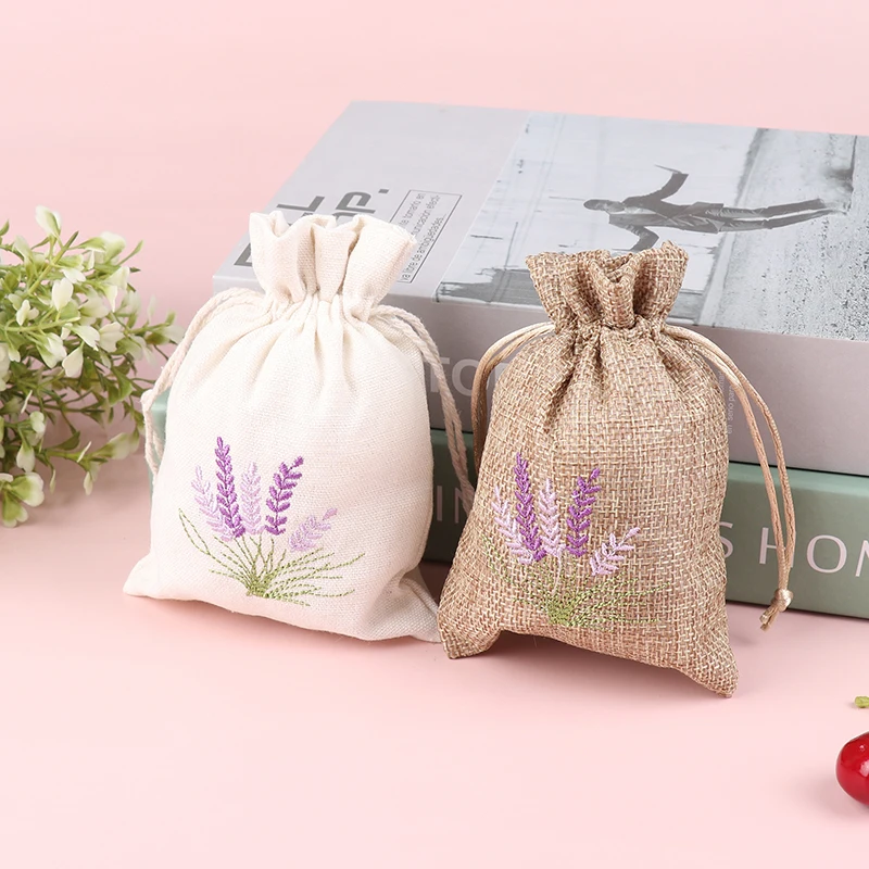 1pc Lavendel beutel Trocken blume Aroma Taschen Stickerei Lavendel Beutel Baumwolle Jute Samen Taschen Aroma therapie Tasche Image