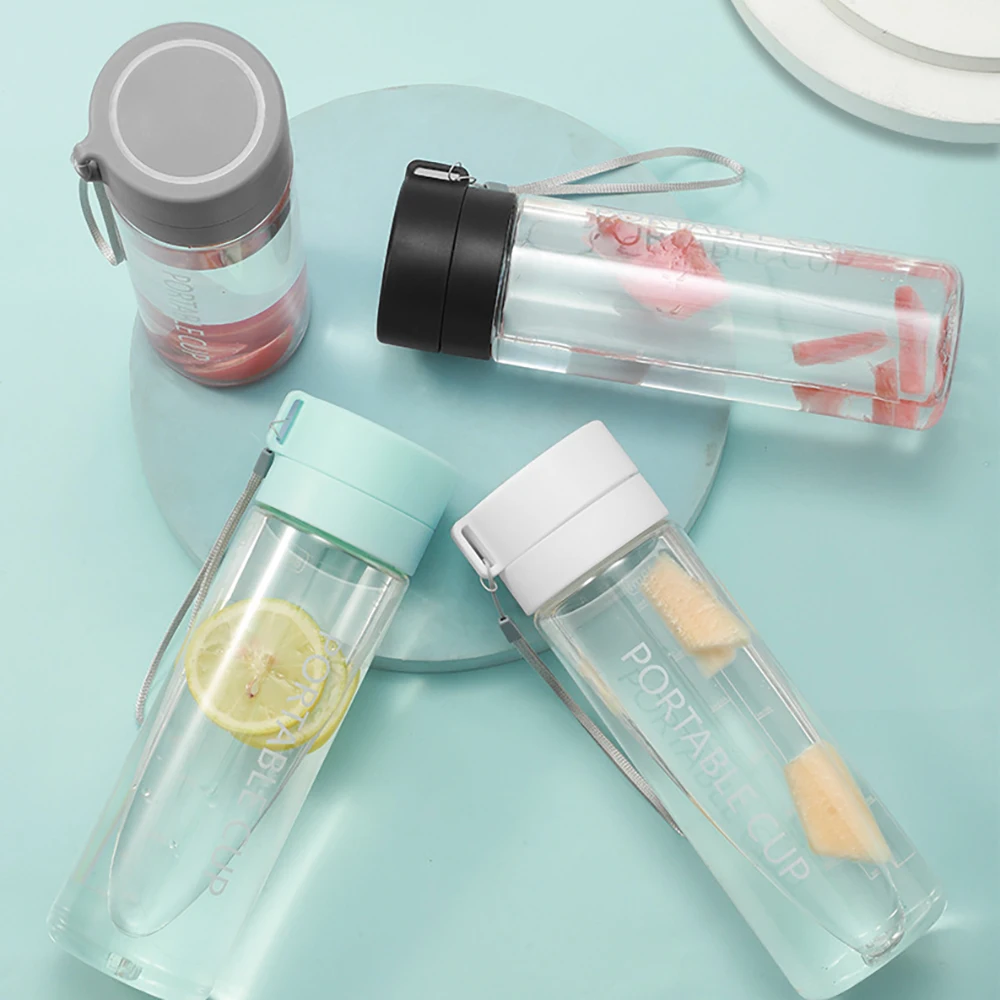 800ml Sport wasser flasche mit großem Fassung vermögen, matti ert Plastik becher, tragbar, seil, Plastik flasche, Geschenk becher, anpassbar Image