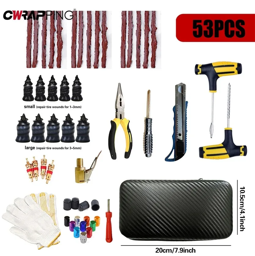 Auto Reifen Punktion Stecker Reparatur Werkzeuge Schraube Reparatur Werkzeug Punktion Notfall Motorrad Reifen Streifen Kleber Werkzeuge Kit Auto Zubehör Image