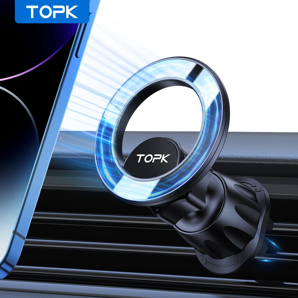 TOPK für Magsafe-Autohalterung, magnetische Handyhalterung für Auto-Lüftungsschlitze, Handyhalterung 360° ° Rotationshandyhalter für iPhone 15 Image