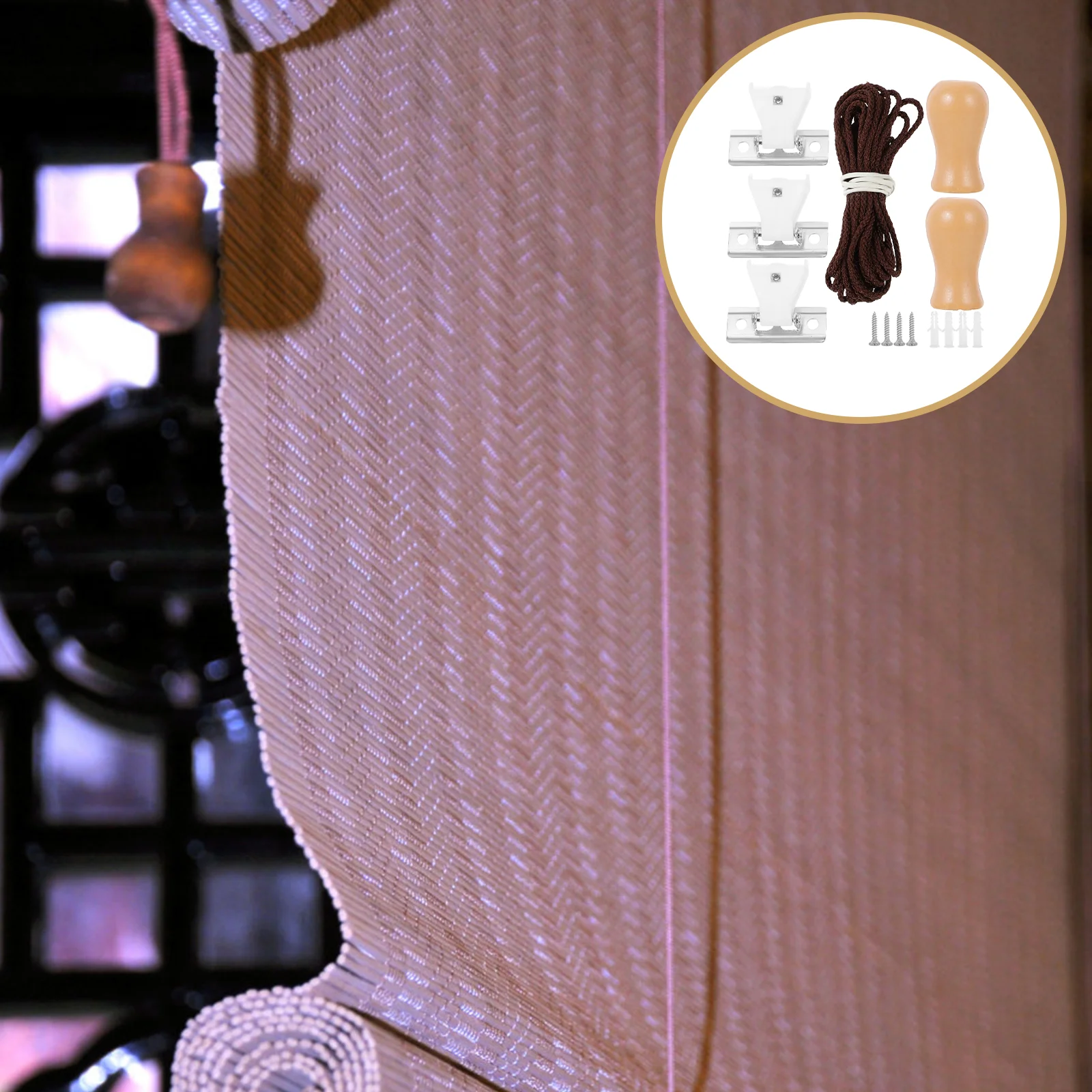 1 Satz Bambus-Rollo-Seil zubehör Rollladen-Teile Rollo-Armaturen