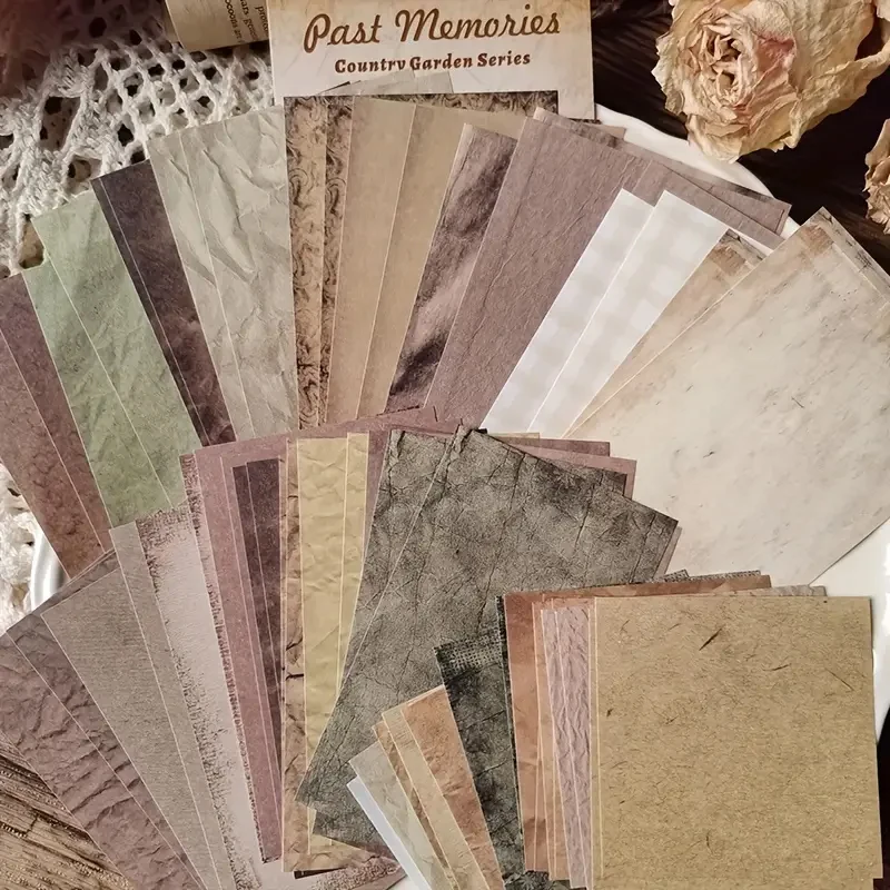 60 teile/paket Retro Brief Handbuch Kreative Material Papier Blumen Collage Dekorative Haftnotizen Image