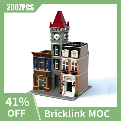 NEUE 2007PCS Stadt Heißer Verkauf Street View MOC Modulare Gebäude Uhr Turm modell DIY kreative Image