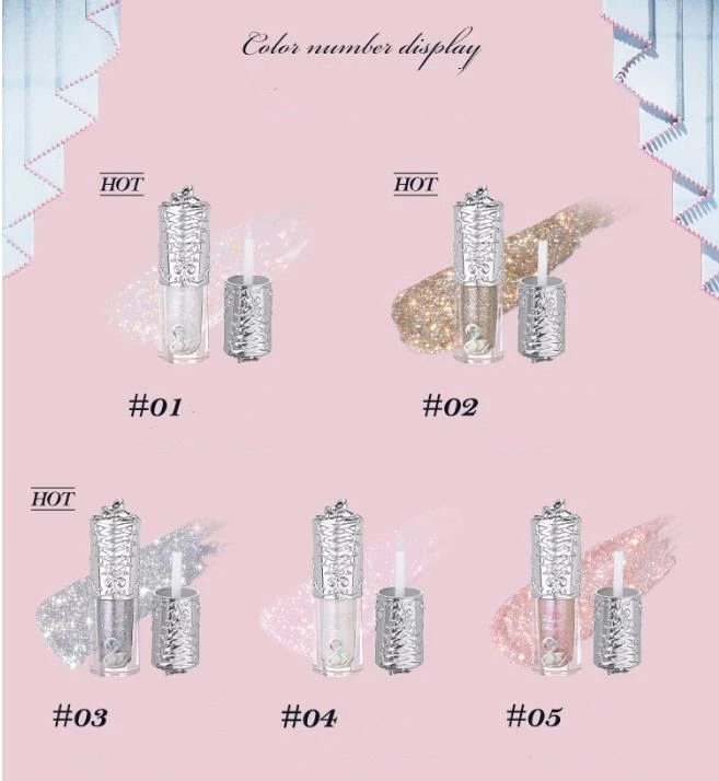 Flower Knows Swan Ballet Series Flüssiger Lidschatten, Perlglanz, feiner Shiner, feine funkelnde Pailletten, 4 g Augen-Make-up Image