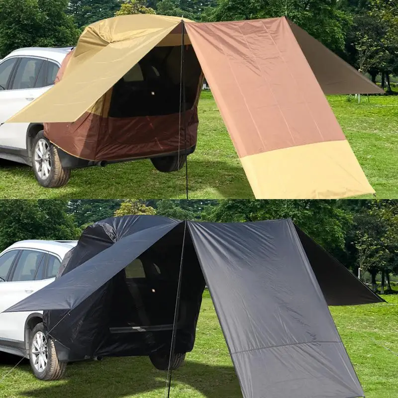 Tragbares camping suv kofferraum zelt auto hintertür zelt suv 3-seitiges erweitertes schatten zelt außerhalb schutz für auto camping zubehör Image