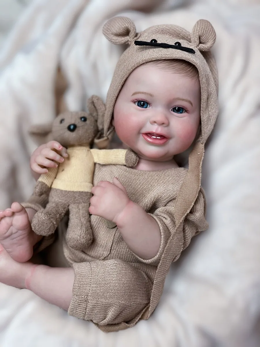 18 Zoll große, lebensechte Neugeborenen-Babypuppe, handgefertigt, als Geburtstagsgeschenk geeignet. Image
