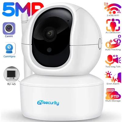 5mp 2.4/5g WLAN-Kamera mit LAN Indoor Human Detect & Tracks Baby kamera Smart Home Security 2-Wege-Audio-Nachtsicht-Ptz-Kamera