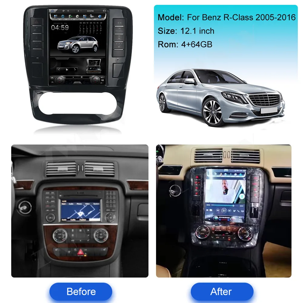 Android Auto Multimedia für Mercedes Benz R Klasse W251 R280 2012-2015 Player Stereo GPS DVD Radio Navigation Touchscreen Carplay Image