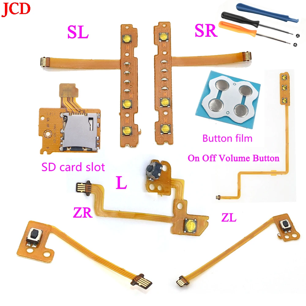 JCD 1set L/R SL SR Taste Schlüssel Flex Kabel Ersatz Teile Für Schalter JoyCon NS L/R game-Controller Mit Schraubendreher Werkzeug Image