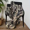 Zhima Frauen Stiefeletten Plattform Tarnung dünne High Heels Schnürstiefel hand gefertigte Damenschuhe Frau Größe 41 43 45 52