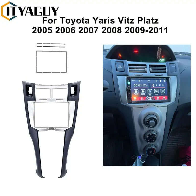 2 DIN Auto DVD/CD Radio Stereo Fascia Panel Rahmen Adapter Fitting Kit Für Toyota Yaris Vitz Platz 2005 2006 2007 2008 2009-2011