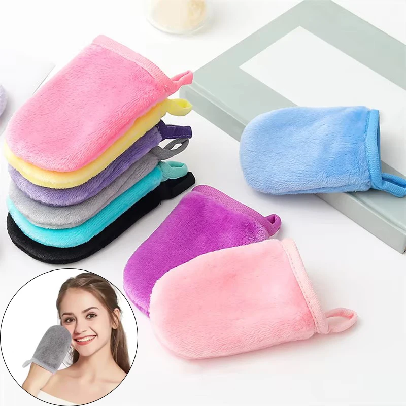 Make-up-Entferner, Reinigungshandschuhe, wiederverwendbar, Mikrofaser, Gesichtspflege-Handtuch, Make-up-Entfernungshandschuh, Reinigungshandschuh Image