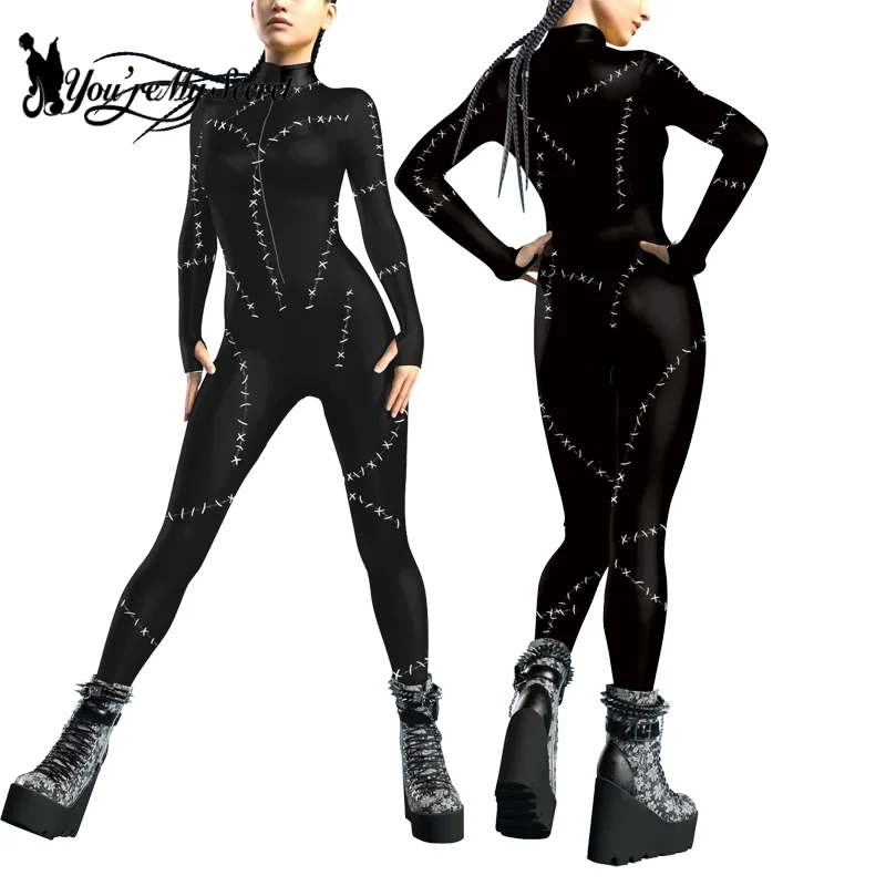 [Du bist mein Geheimnis] sexy Katze Frauen Goth Style Body suits Overall Steampunk Kostüm Halloween Festival elastischen Cosplay Outfit Image