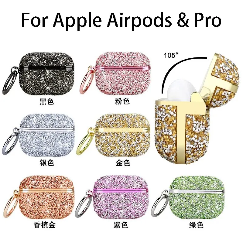 Luxus 3d niedlichen bling Diamanten drahtlose Bluetooth-Kopfhörer Zubehör Hardcase für Apple Airpods 2 1 schützende Lade tasche Image