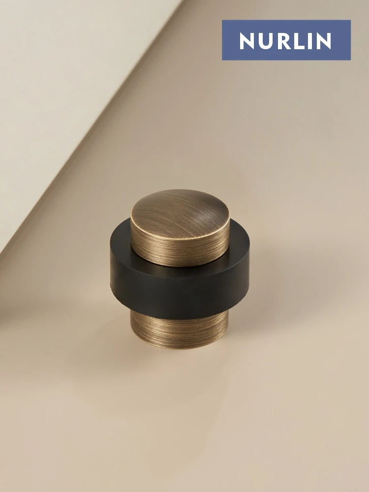 Türstopper aus Messing von Nurlin, Antik-Bronze, Gold, Schwarz, optionaler freistehender, robuster, bodenmontierter Stoßstangen-Türhalter
