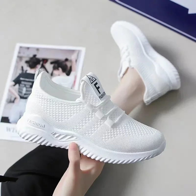 Frauen Freizeit schuhe Mode atmungsaktive Walking Mesh flache Schuhe Frau weiße Turnschuhe Frauen 2024 Tenis Feminino Damenschuhe
