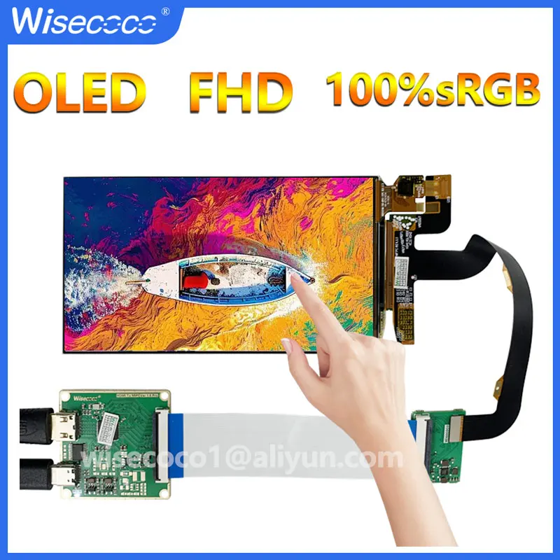 Oled amoled wisecoco 5,5 Zoll ips Display 1920x1080 Touch panel für Himbeer Pi 4 3b Kamera ps4 Spiele konsole TV Box Win10 Image