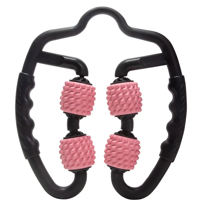 4-Rad-Bein schlanker weiches Gummi Yoga Übung kreisförmige Rolle Bein Muskelentspannung Schaum Massagestab Beinklemme Massage Image