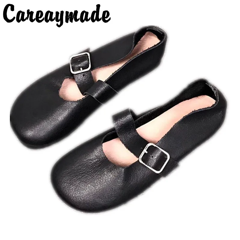 Careaymade-Neue Echtem Leder reine handgemachte schuhe, die retro kunst mori mädchen schuhe, frauen Freizeit mode weiße, flache Schuhe