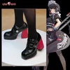 UWOWO Spiel Zenless Zone Zero Cosplay /ZZZ Cosplay Ellen Joe Maid Cosplay Schuhe Schwarz Rot High Heel Schuhe Größe 35-45