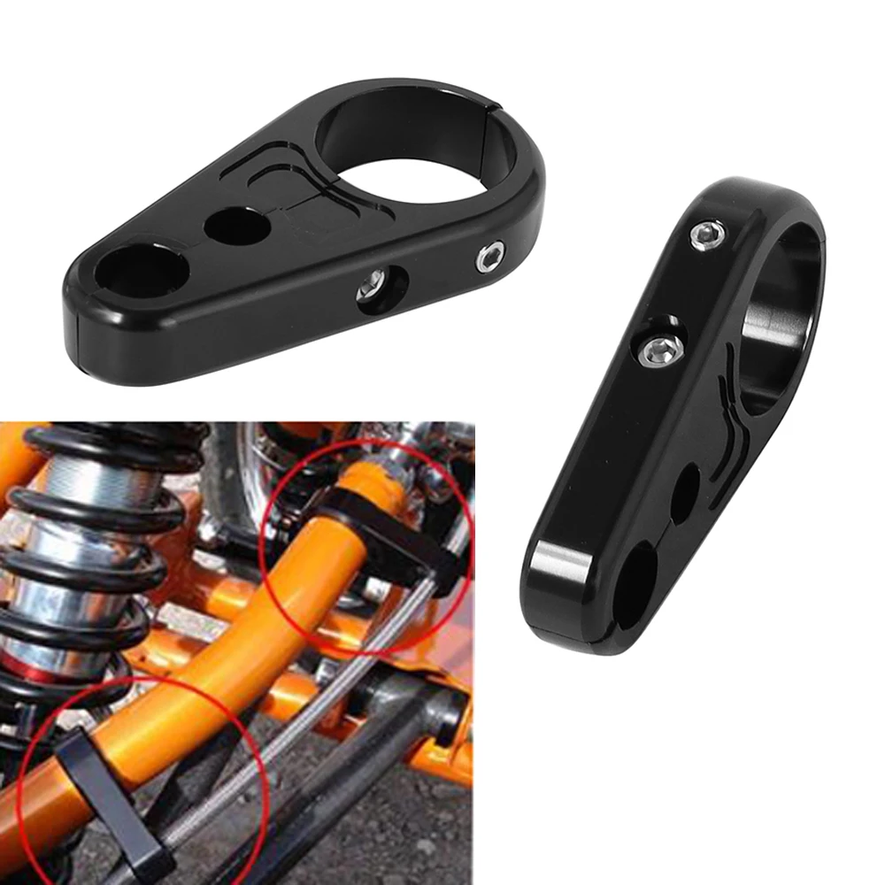 1PCS 25mm Motorrad Rahmen Lenker Kupplung Kabel Bremsleitung Klemme Feste Clips Für Harley Dyna Sportster XL Cafe Racer ﻿ Image