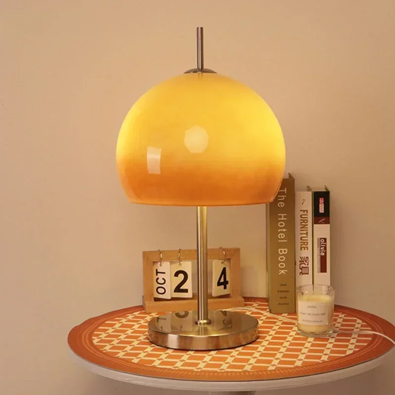 Retro Vintage Tischlampe Orange Pilz Glas Stehlampe Nachttisch Wohnzimmer Eckständer Licht Bauhaus Home Dekorationen