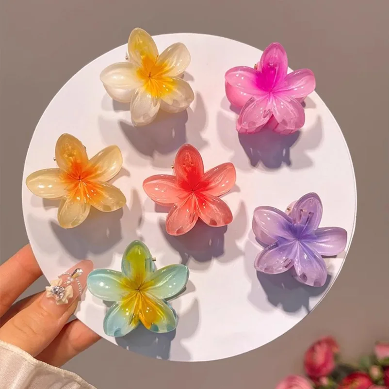 4PCS Mode Frauen Blume Haar Clips Urlaub Böhmen Ei Blume Haar Clips Barrettes Mädchen Große Haarnadeln Haar Zubehör. Image