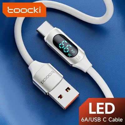Toocki 66 W USB Typ C Kabel 6A Digitalanzeige Schnellladekabel für Xiaomi 12 Realme POCO Samsung Image