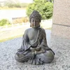 Steinfarbe Buddha Statue Home Decor Harz Big Feng Shui Meditation Buddha Skulptur Zen Figuren Zimmer Büro Garten Dekoration