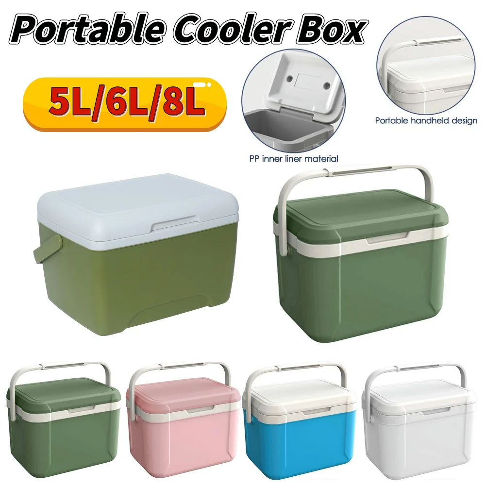 6/5L Kühlbox Tragbare Thermische Inkubator Kühlschrank Auto Eis Brust Picknick Mittagessen Box Outdoor BBQ Camping Angeln Eis fall Box Image