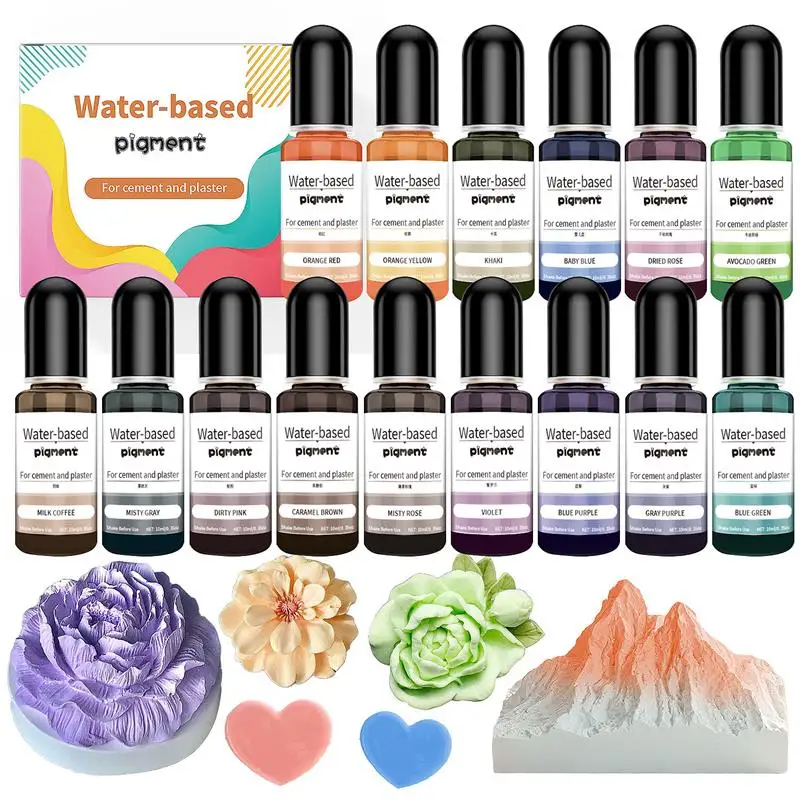 10ml Gips Zement Färbung Pflanzer Pigment 1/15/30 stücke Gips Pulver Farb konzentrat Beton Zement Gips Form Dekoration Image