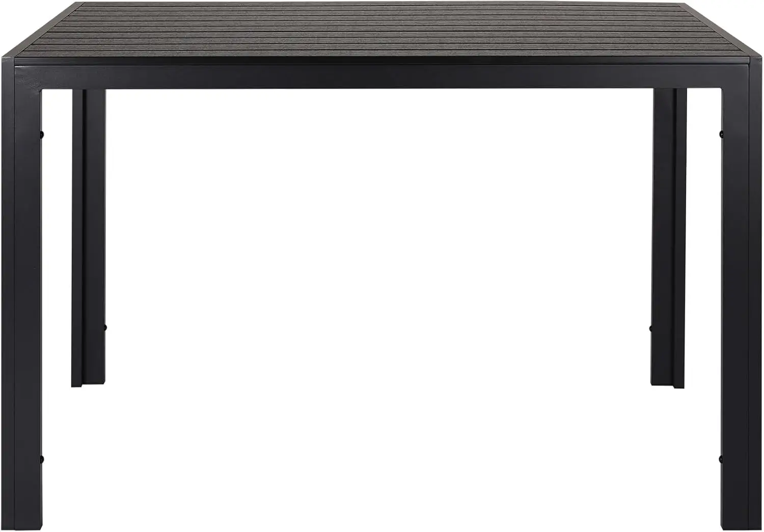 Gartentisch aus Aluminium + Holz-Kunststoff WPC, 110 x 70 cm Esstisch, Bistro-Balkon-Terrassentisch, hitze- und wetterbeständig, rutschfest Image