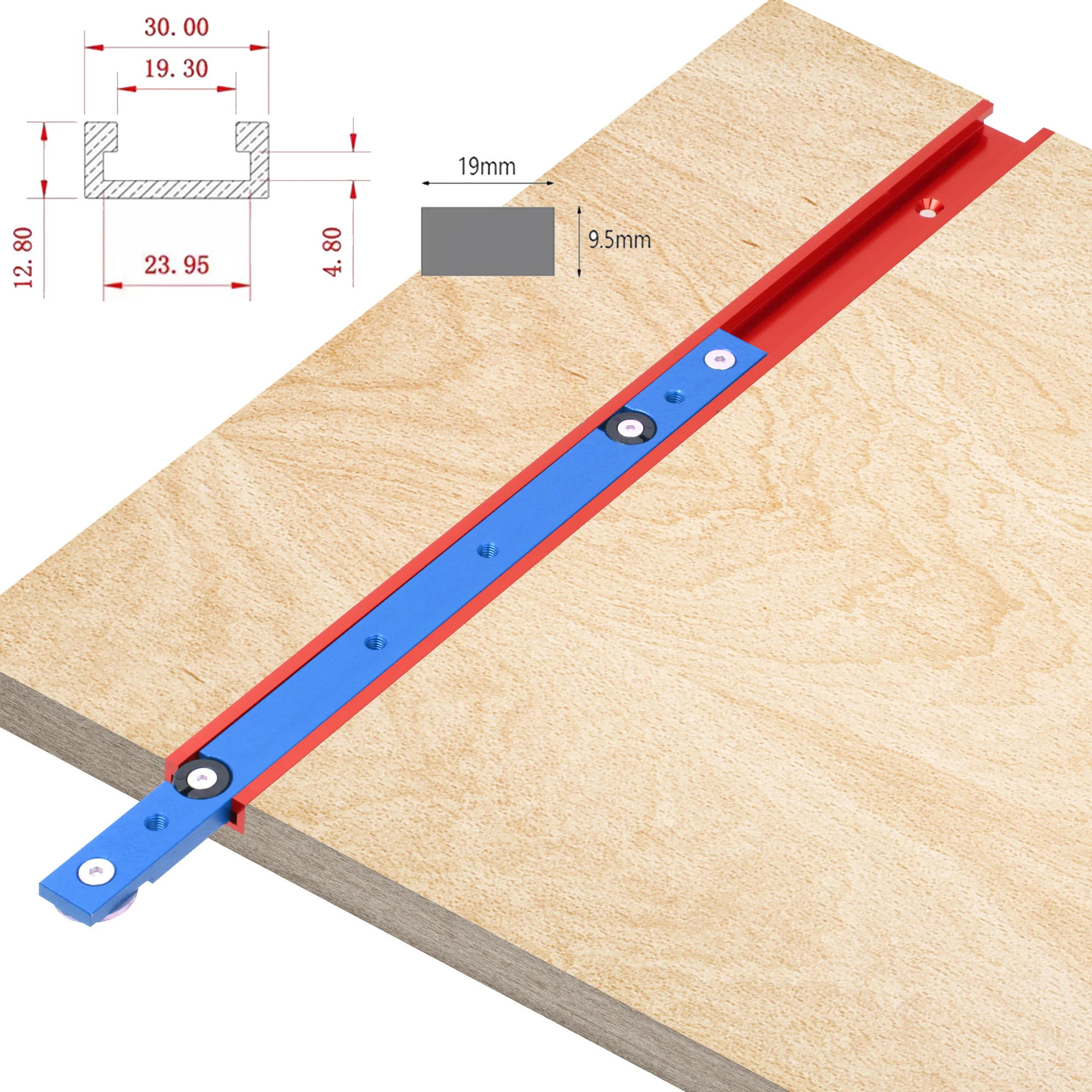2 stücke 30 Typ T-track & Gehrung Bar Slider T-slot Stecker Aluminium Legierung Holzbearbeitung Rutsche Schiene DIY Zimmerei Werkzeuge Image