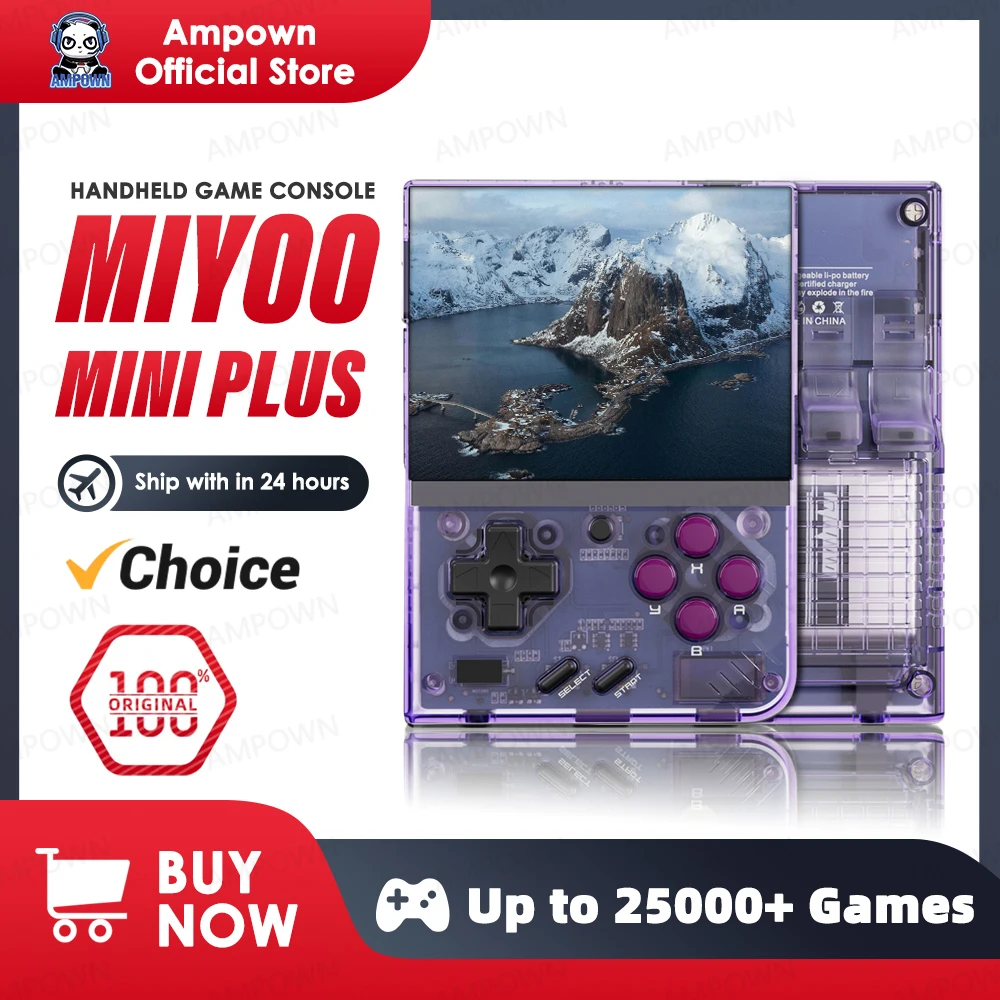 MIYOO Mini Plus Tragbare Retro Handheld Spielkonsole V2 Mini + IPS Bildschirm Klassische Videospielkonsole Linux System Kinder Geschenk Image