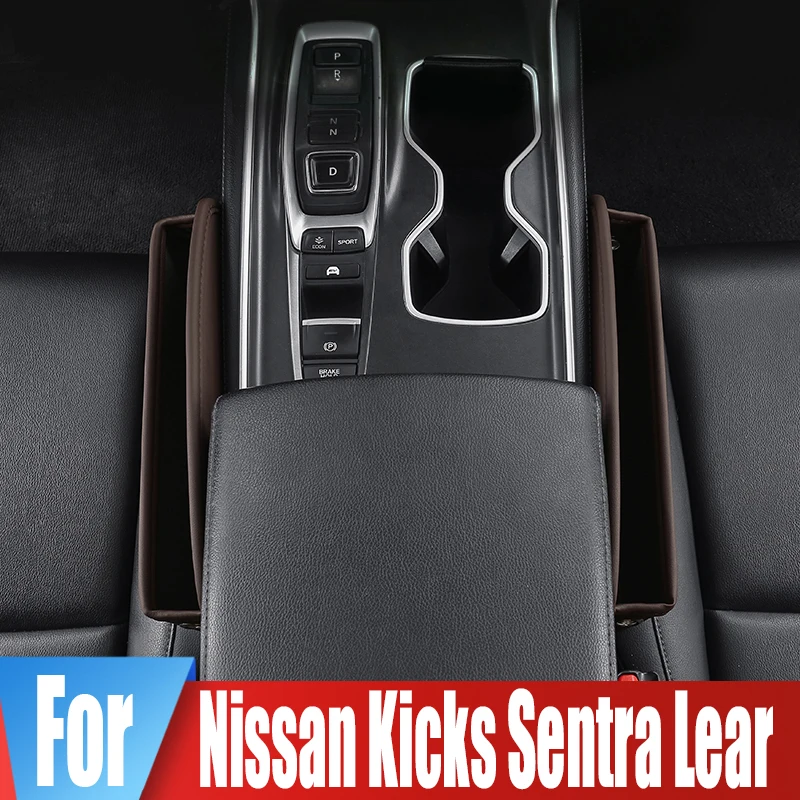 Autos itz Spalt Aufbewahrung tasche Box für Nissan Kicks P15 Sentra B17 Lear Cup Telefons chl üssel Karte Multifunktions-Organizer Zubehör Image