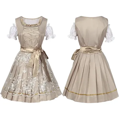 Frauen mittelalter liches kostüm kleid deutsch oktoberfest dirndl kleid cosplay kostüm party kleid S-2XL Image
