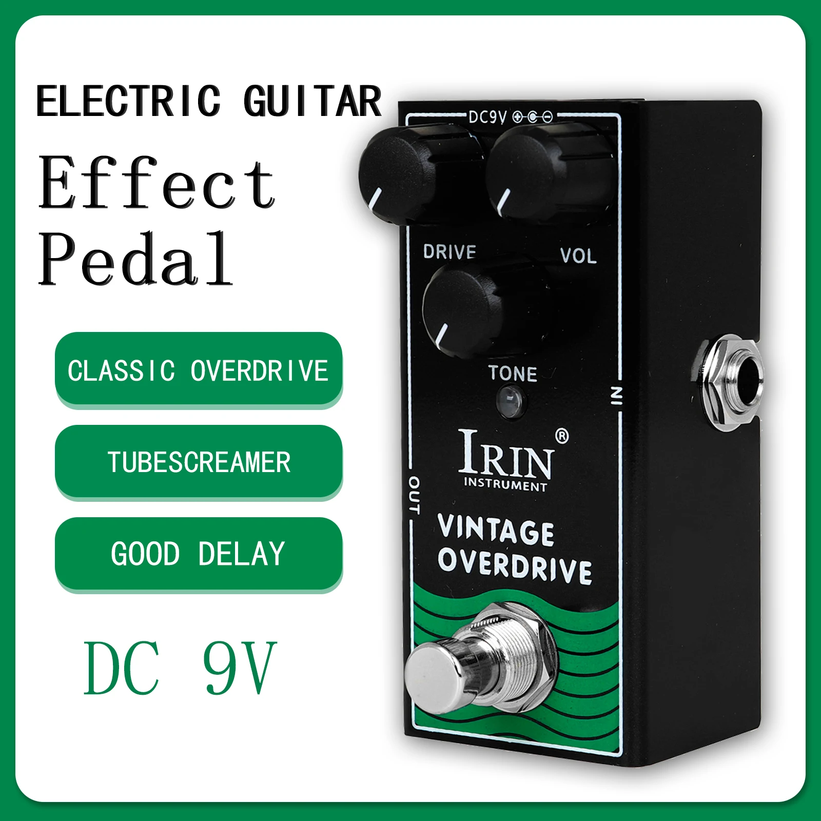 Irin RF-01 Vintage Overdrive E-Gitarren-Effekt pedal klassischer Tubescreamer-Effekt True Bypass Pedal Gitarren zubehör Image