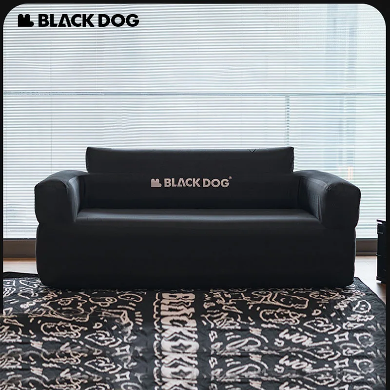 BLACKDOG Automatisches Doppel-aufblasbares Sofa, tragbar, Outdoor, Camping, Picknick, Luftmatratze, faules aufblasbares Bett mit aufblasbarer Pumpe Image