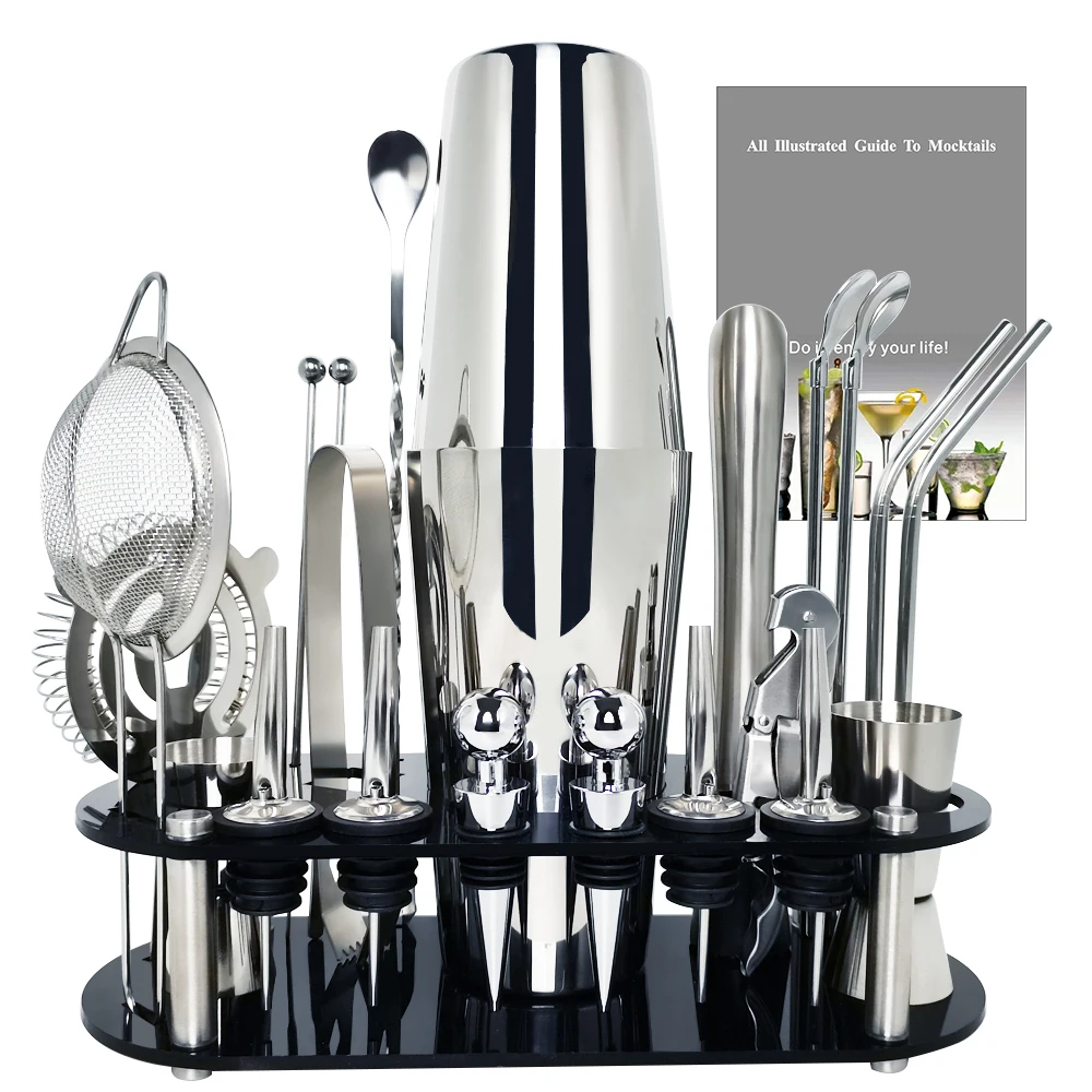13–22 Stück 750 ml 600 ml Boston Cocktail Shaker Bar Werkzeuge Wein Mixer Set Barkeeper Cocktail Shaker Tool Kit mit Halter Image