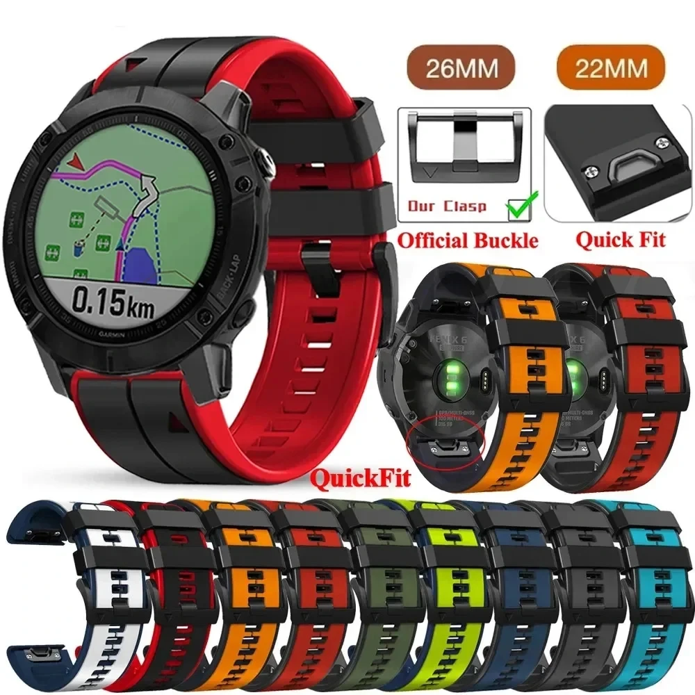 22 26mm Quick fit Silikon Armband für Garmin Ansatz s70 s62 fenix 7x47 51mm 6 6x pro 5 5x Instinkt 2x Armband Armband Image