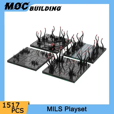 Moc Bausteine Militär fahrzeug Display Stand Spielset DIY Assembrl Ziegel modulare Landschaft Sammlung Schaufenster Spielzeug Geschenke Image