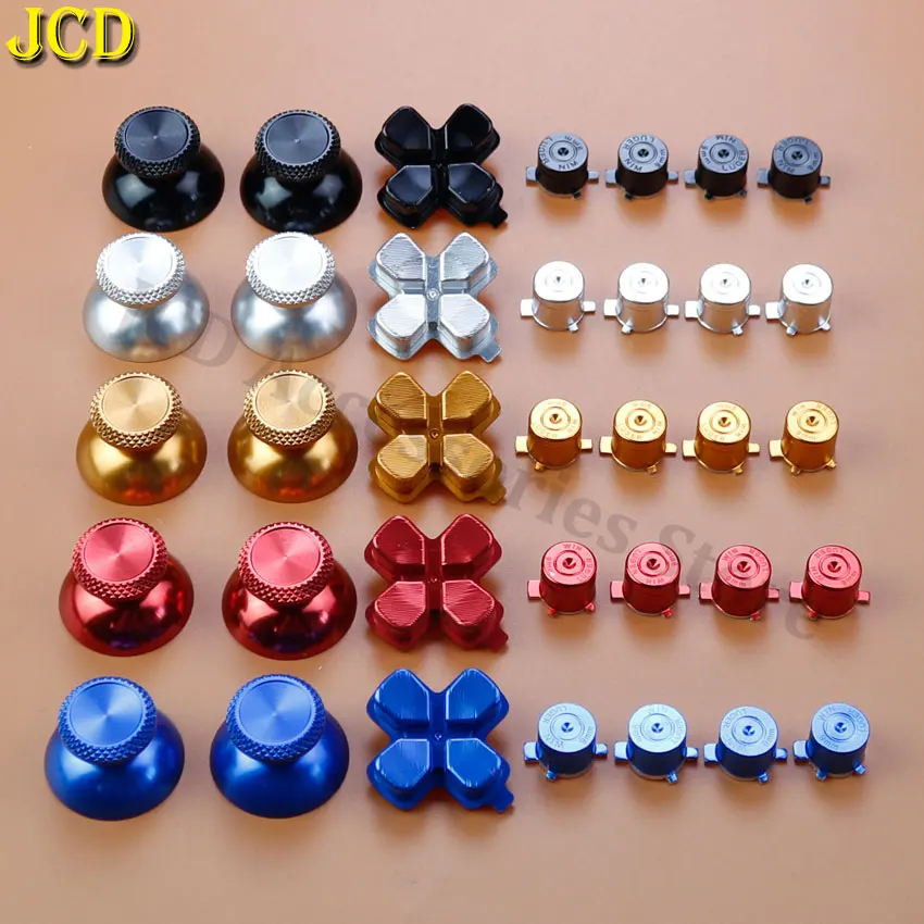 JCD Metall Tasten Thumb-Sticks Abdeckung Ersatz Joystick Kappe D-pad Richtung tasten ABXY Taste Für PS5 Controller Image
