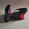 Dame Pu Gothic rot schwarz Plattform Flip Flops aus geschnitten unregelmäßige Ferse Design Hausschuhe Schuhe sexy y2k Vintage Bohemia Schuhe Größe