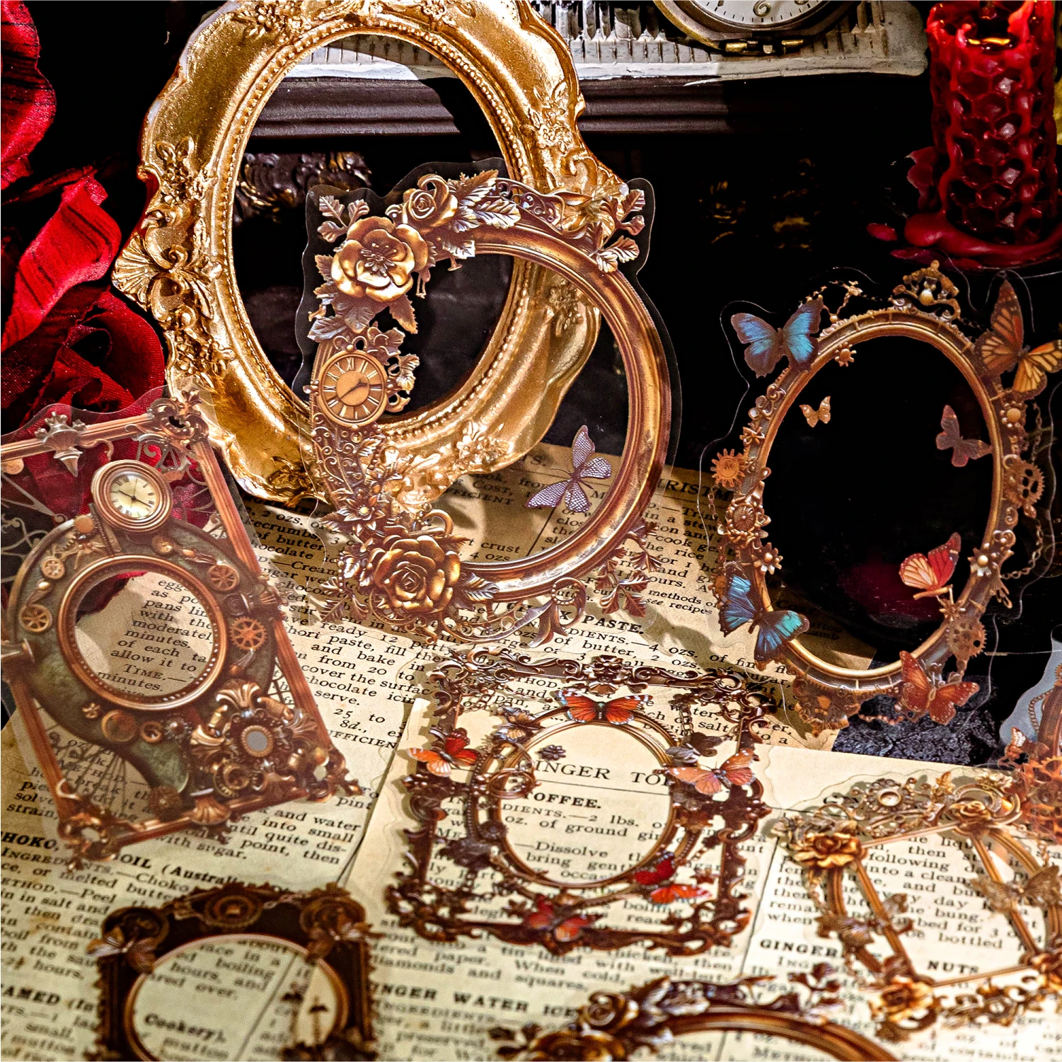 20 stücke große Vintage Ausschnitt Rahmen Aufkleber Junk Journal DIY Scrap booking Collage Materialien Planer kreative Briefpapier Image