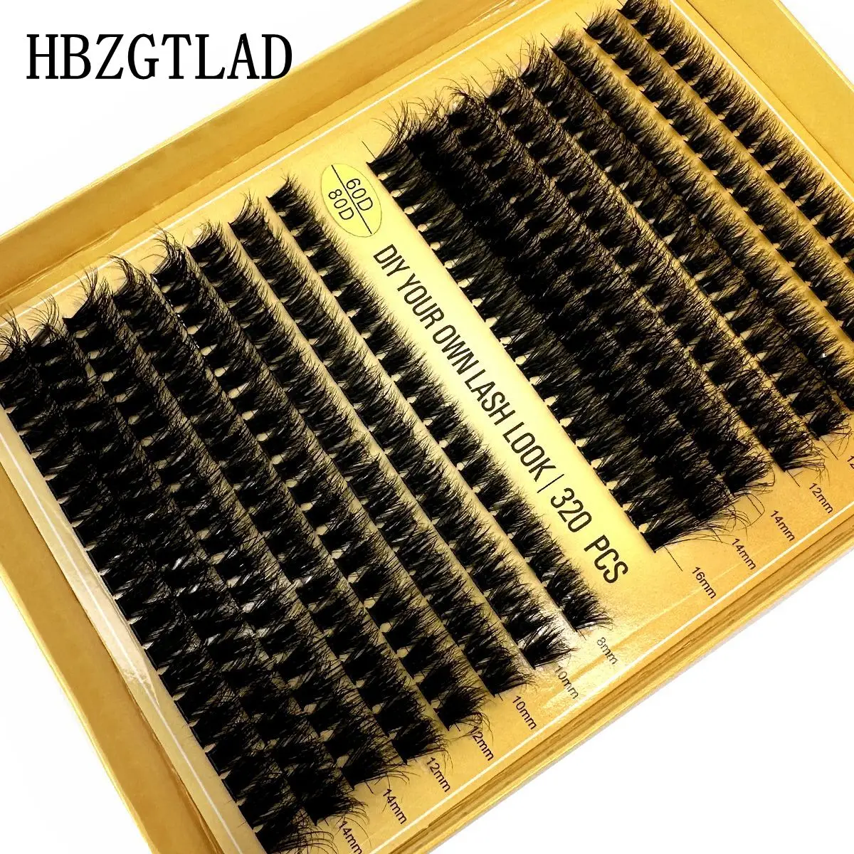 320 Bundles 60D/80D/100D Cluster-Wimpernverlängerung, dicker Stil, einzelne Wimpern, handgefertigte Wimpernbündel, 5D, flauschige Nerzwimpern Image